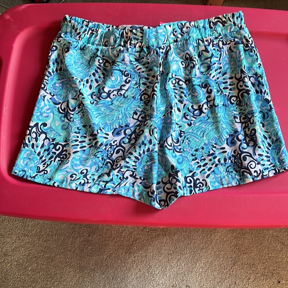 NWT Lilly Lulitzer Mylee Tie Front Short in light aqua spritz - Picture 6 of 6
